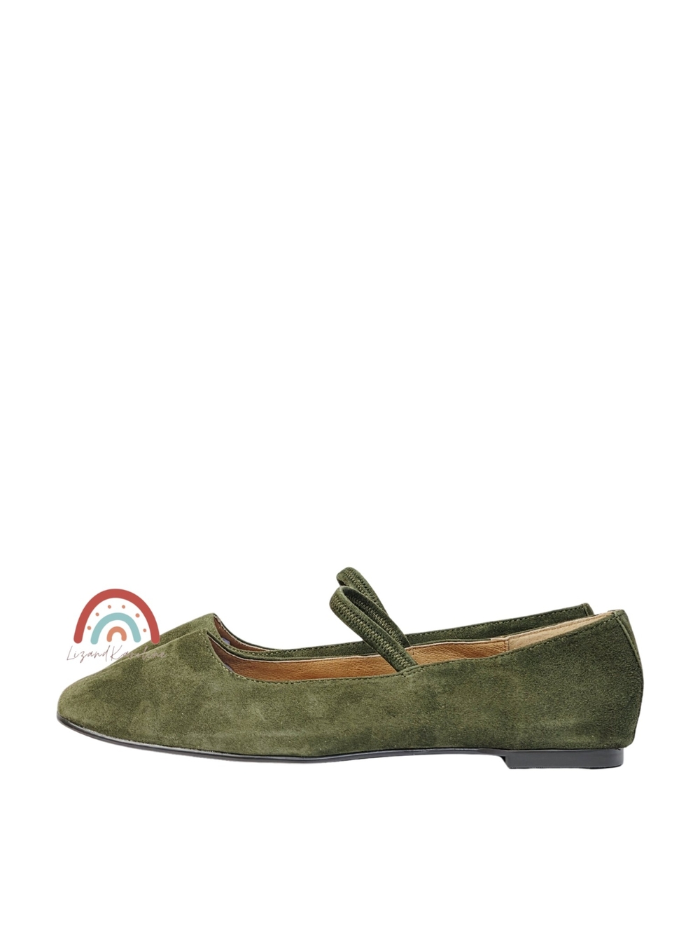 New! Madewell The Greta Ballet Flat in Leather Suede Loden 9 - Picture 5 of 16
